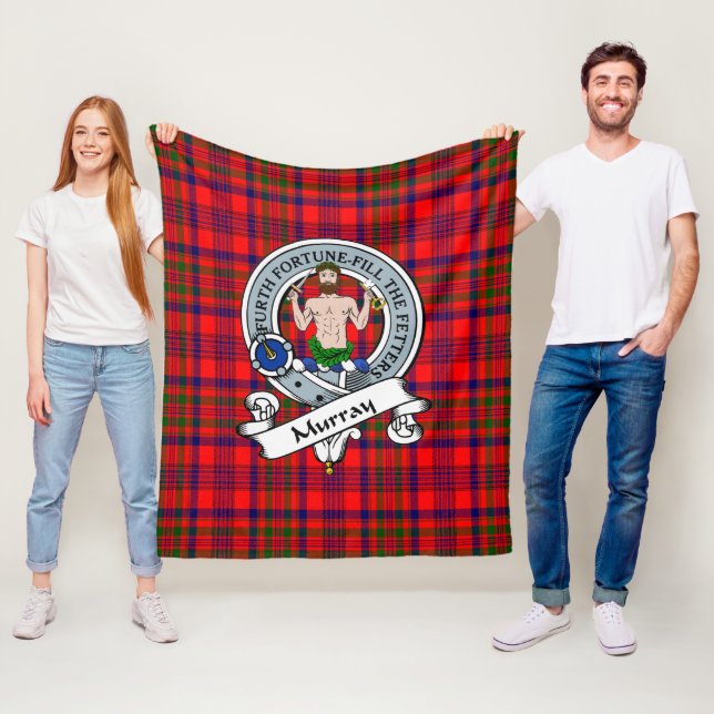 Couverture Polaire Murray de Tulloch Clan Badge Tartan Plaid