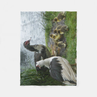 Couverture Polaire Muscovy Famille Canard Dans La Pluie Toison Blanke