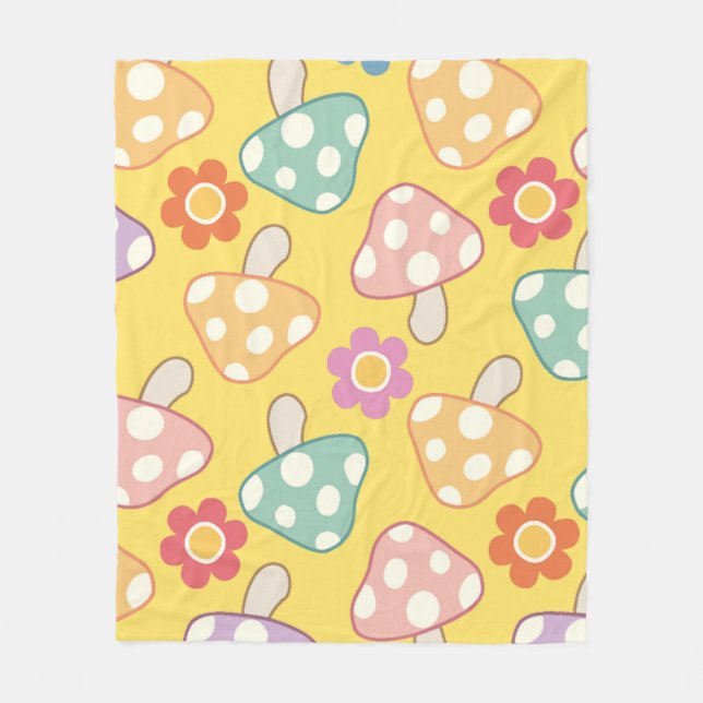 Couverture Polaire Mushroom & Floral Pattern (Devant)