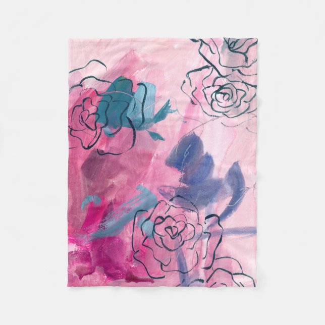 Couverture Polaire Musique intérieure - Croquis floral (Devant)