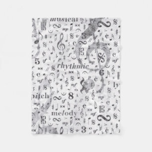 Couverture Polaire Musique Note Motif Thème
