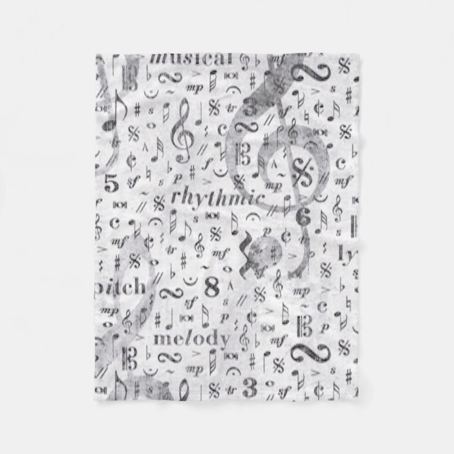 Couverture Polaire Musique Note Motif Thème (Devant)