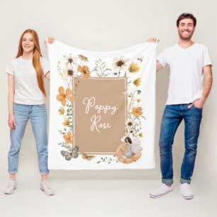 Couverture Polaire Muted Terracotta Fleur sauvage Fairy Baby Girl