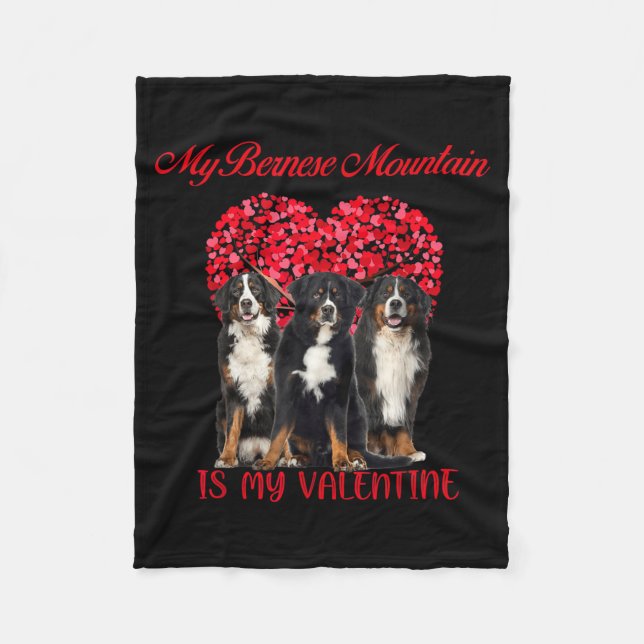 Couverture Polaire My Bernese Mountain Is My Valentine Dog Lover Vale (Devant)