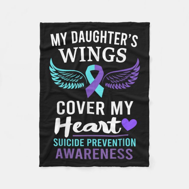 Couverture Polaire My Daughter's Wings Cover Heart Suicide Awareness  (Devant)
