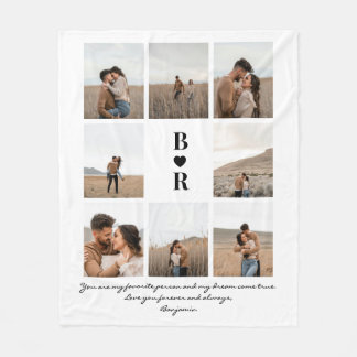 Couverture Polaire My Favorite Person Modern Script 8 Photo Monogram