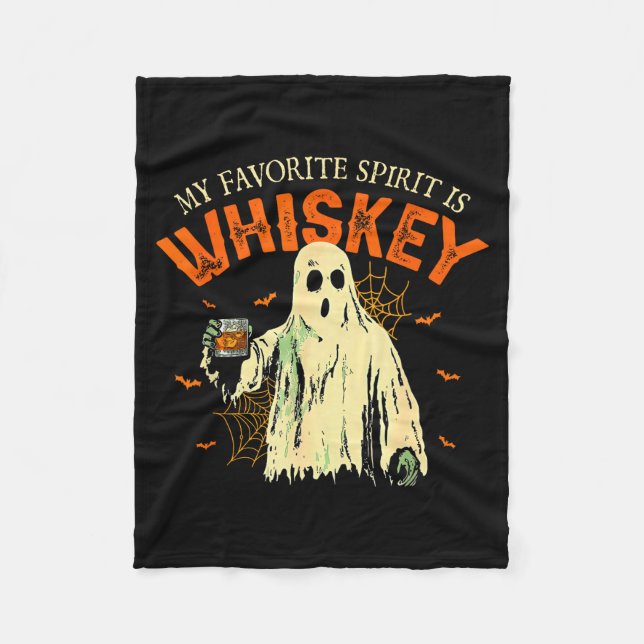 Couverture Polaire My Favorite Srit Is Whiskey Funny Ghost Halloween  (Devant)
