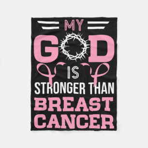Couverture Polaire My God Is Stronger Than Breast Cancer Awareness Ch