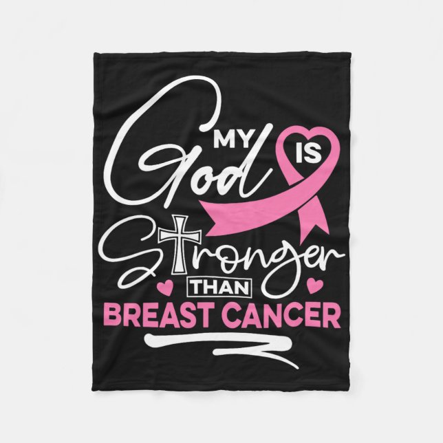 Couverture Polaire My God Is Stronger Than Breast Cancer Awareness Ch (Devant)