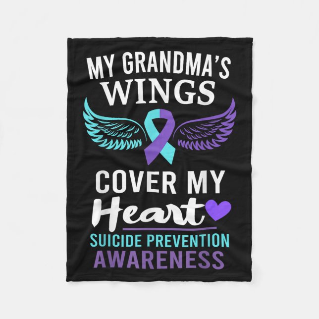 Couverture Polaire My Grandma's Wings Cover Heart Suicide Awareness R (Devant)