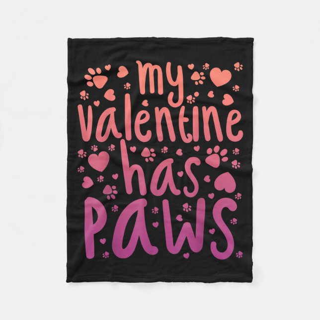 Couverture Polaire My Valentine Has Paws  (Devant)