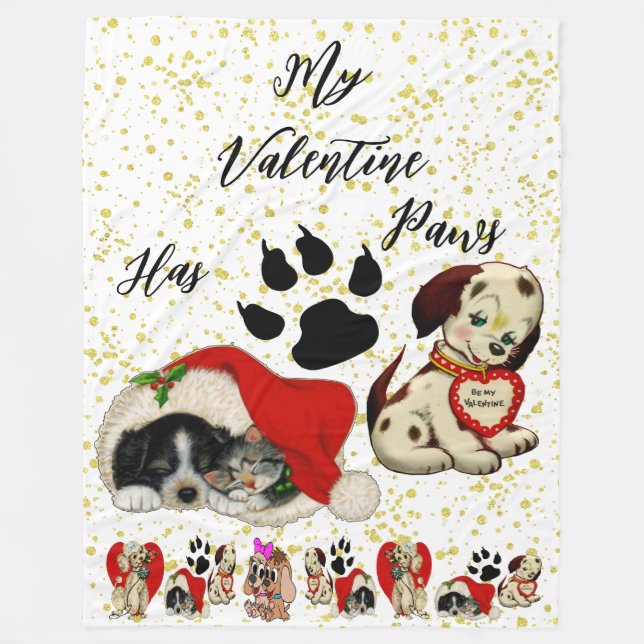 Couverture Polaire My Valentine Has Pws Charming mignon Amoureux de l (Devant)