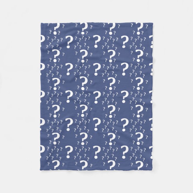 Couverture Polaire Mystère question marque énigme puzzle bleu (Devant)