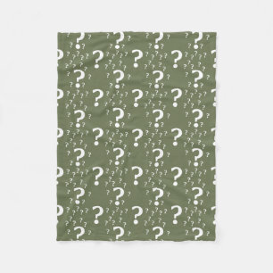 Couverture Polaire Mystère question marque énigme puzzle vert olive