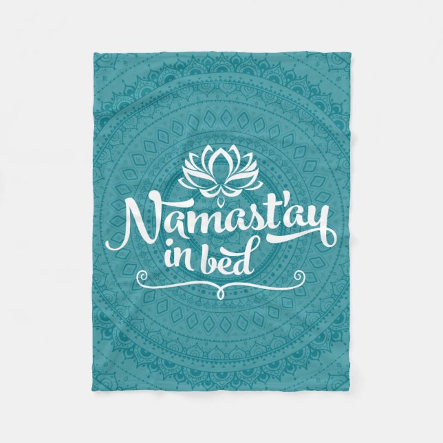 Couverture Polaire Namaste Mandala Funny Citation Fleece Blanche (Devant)