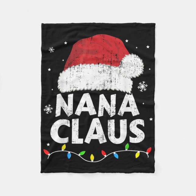 Couverture Polaire Nana Grandma Claus Christmas Lights Matching Famil (Devant)