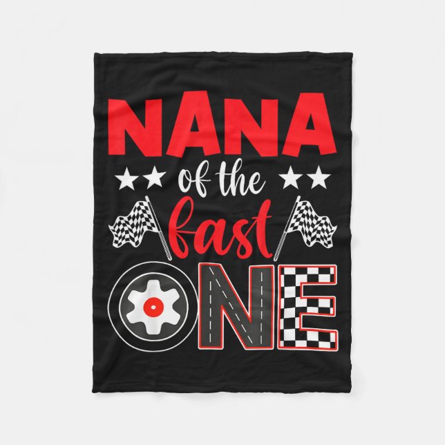 Couverture Polaire Nana Of The Fast One Birthday 1st Race Car Family  (Devant)