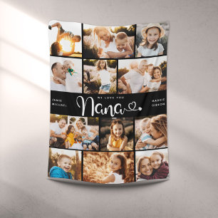 Couverture Polaire Nana We Love you Hearts Modern Photo Collage