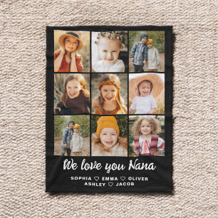 Couverture Polaire Nana We Love you Hearts Modern Photo Collage