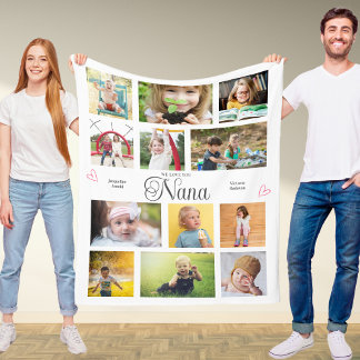 Couverture Polaire Nana We Love You Personalized Hearts Modern