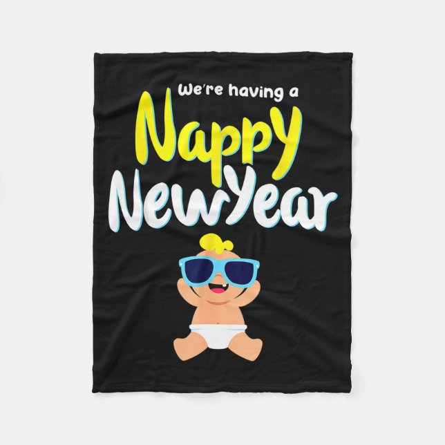 Couverture Polaire Nappy New Year Diaper Expecting Pregnant Funny Hap (Devant)