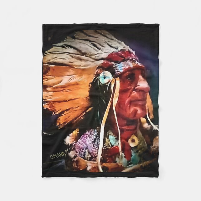Couverture Polaire Native American Chief Fleece Blanket (Devant)