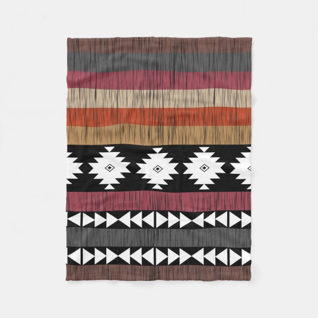 Couverture Polaire Native Ethnic Colorful Lines Motif (Devant)