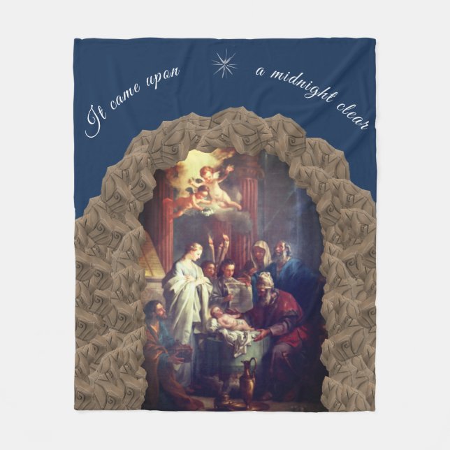 Couverture Polaire Nativité Noël (Devant)
