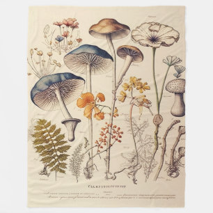Couverture Polaire Naturaliste de champignons vintages