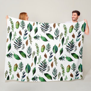 Couverture Polaire Nature botanique du feuillage vert