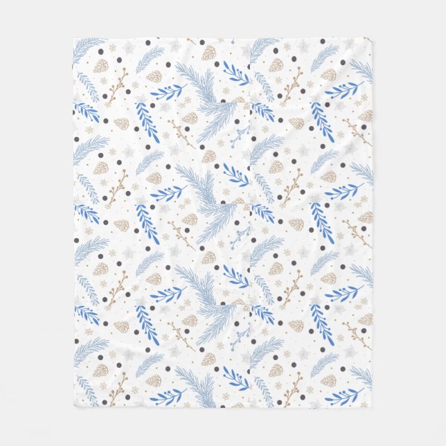 Couverture Polaire Nature Moderne Botanique Noël cadeau de vacances (Devant)