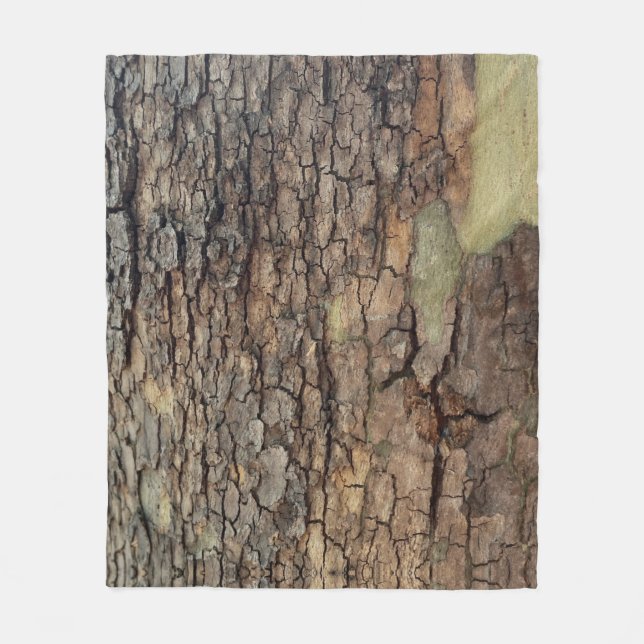Couverture Polaire Nature rustique, écorce d'arbre (Devant)