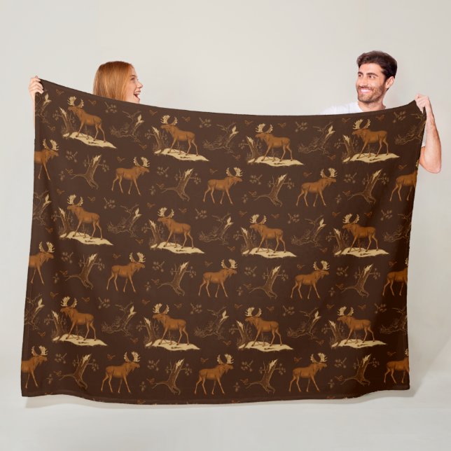 Couverture Polaire Nature sauvage Oiseaux d'orignaux noir Brown camp  (En situation)