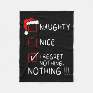 Couverture Polaire Naughty Nice Liste Je Regrette Rien Noël Hommes Fe