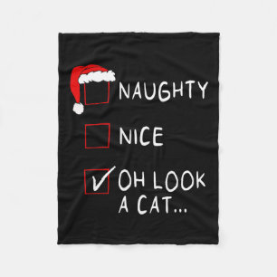 Couverture Polaire Naughty Nice Liste Oh Regardez Un Chat Xmas Hommes