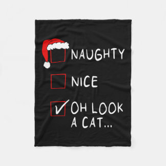 Couverture Polaire Naughty Nice Liste Oh Regardez Un Chat Xmas Hommes