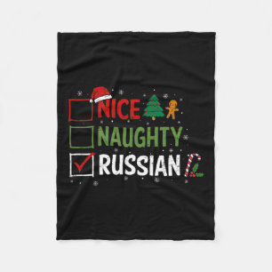 Couverture Polaire Naughty Nice Pyjamas de Noël russe Père Noël
