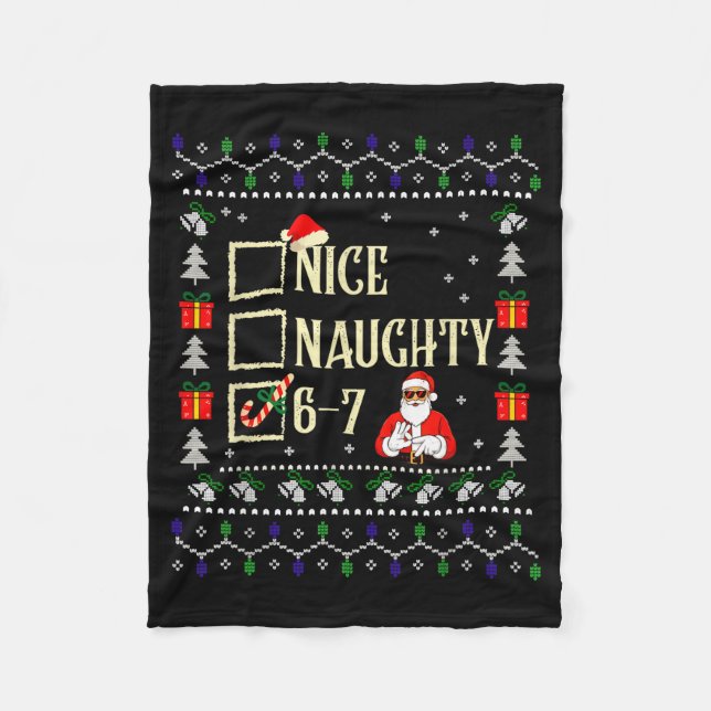 Couverture Polaire Naughty Nice Six Seven Kids Ugly Christmas Sweater (Devant)