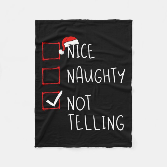 Couverture Polaire Naughty Not Telling Christmas List Xmas Santa (Devant)