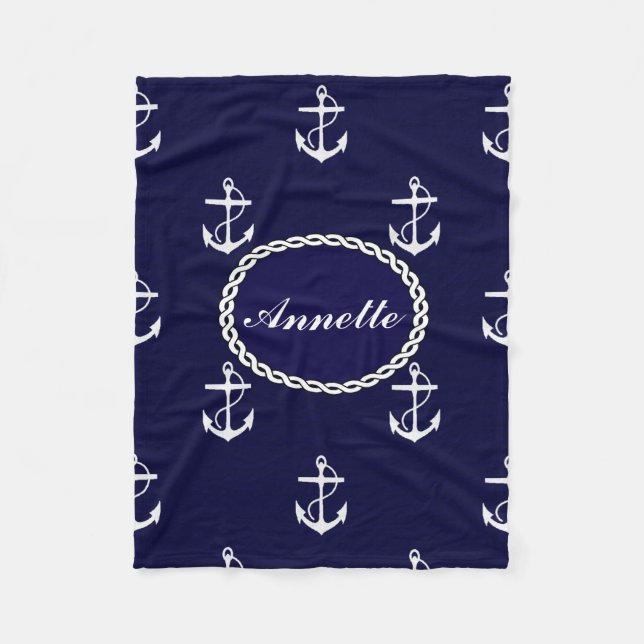 Couverture Polaire Nautique snob d'Ancre d'opus personnalisé (Devant)