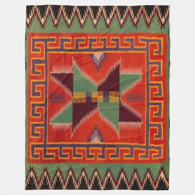 Couverture Polaire NAVAJO INDIAN 1800s HORSE SADDLE BLANKET FLEECE (Devant)