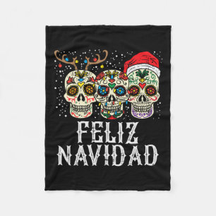 Couverture Polaire Navidad Sugar Skuls Reindeer Père Noël Mexicain Ch