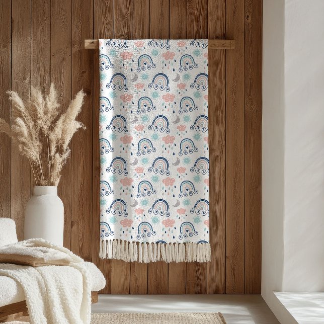 Couverture Polaire Navy Pink Blanket Boho Gift for Little Dreamers (Navy Pink Blanket Boho Gift for Little Dreamers)