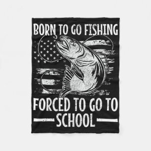 Couverture Polaire Né pour aller pêcher Byss Poisson Pêcheur Garçon E