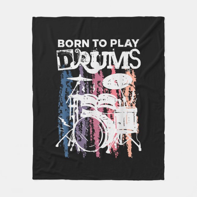 Couverture Polaire Né Pour Jouer Drumming Rock Music Band Drumme (Devant)