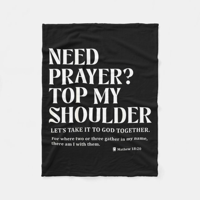 Couverture Polaire Need Prayer Tap My Shoulder Bible Verse Christian  (Devant)
