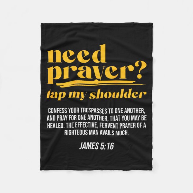 Couverture Polaire Need Prayer Tap My Shoulder Christian Men Women (o (Devant)