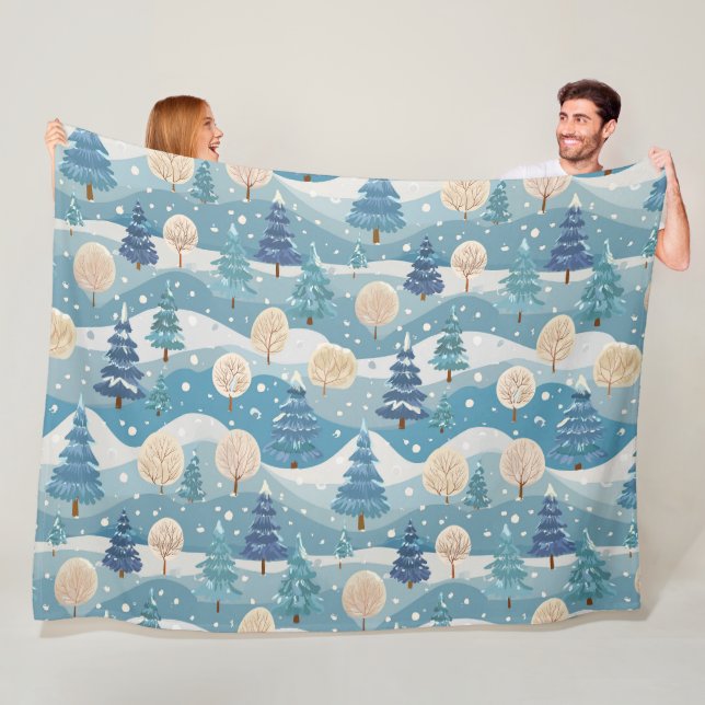 Couverture Polaire Neiges de Noël (En situation)
