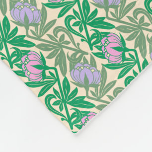 Couverture Polaire Nénuphars rose Art Nouveau damas