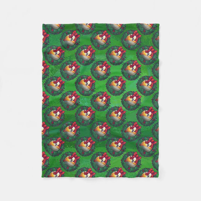 Couverture Polaire Neuf boule dans la couronne Motif sur vert (Devant)